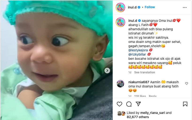 Alhamdulillah Anak Lesti Kejora Berhasil Operasi Hernia, Begini Kondisi Baby Leslar Sekarang