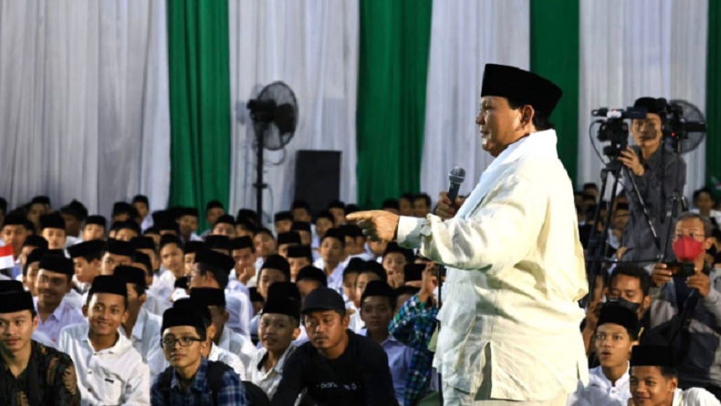 Ini Cerita Prabowo yang Bikin Santri dan Kiai Ponpes Asri Syubbanul Wathon Tepuk Tangan