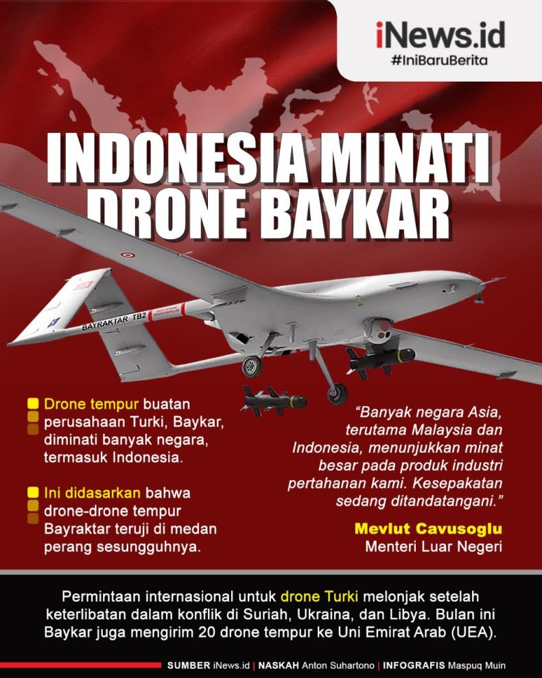 Infografis Indonesia Minati Drone Tempur Turki Bayraktar