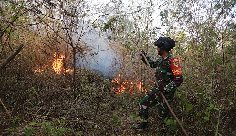 Puluhan Personel Gabungan Berjibaku Padamkan Karhutla Lereng Gunung Ceremai - Bagian 1