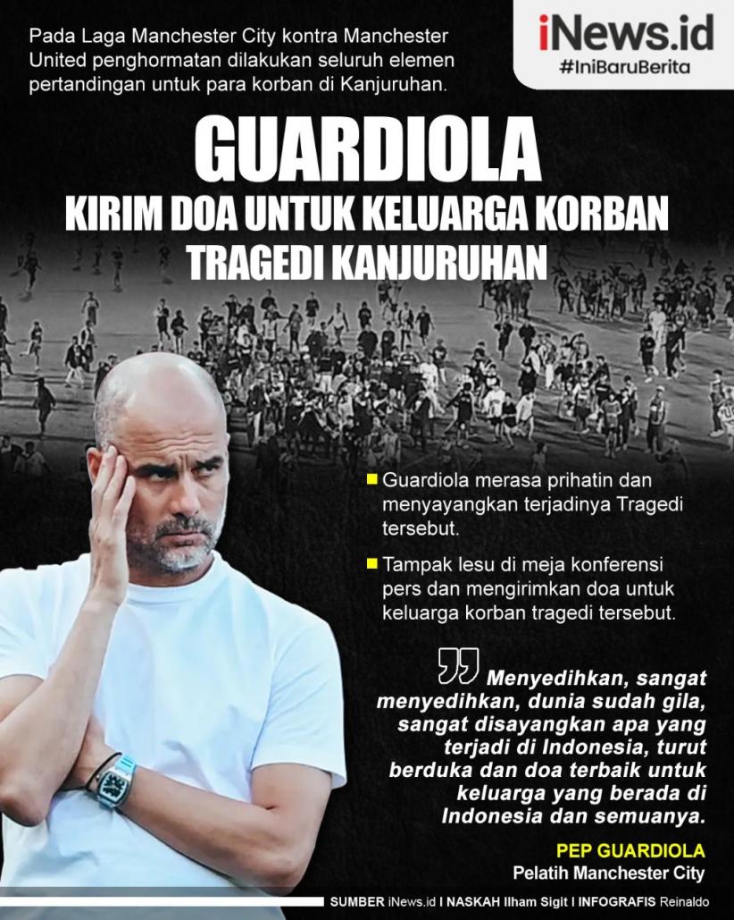 Infografis Guardiola Kirim Doa untuk Keluarga Korban Tragedi Kanjuruhan
