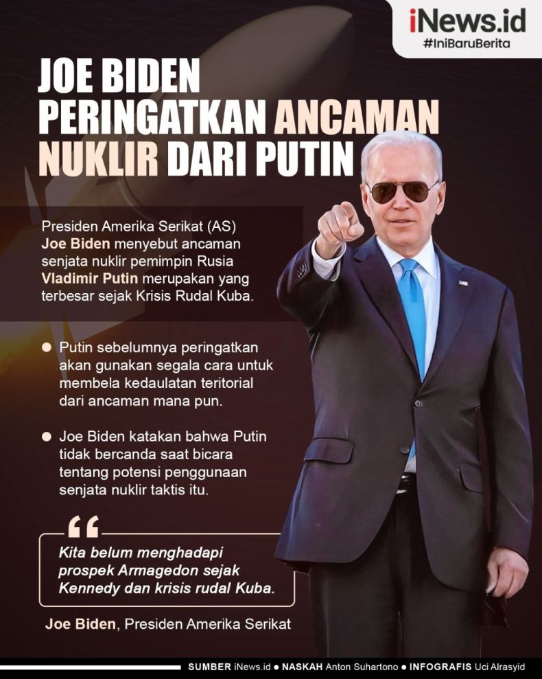 Infografis Joe Biden Komentari Ancaman Senjata Nuklir Vladimir Putin 