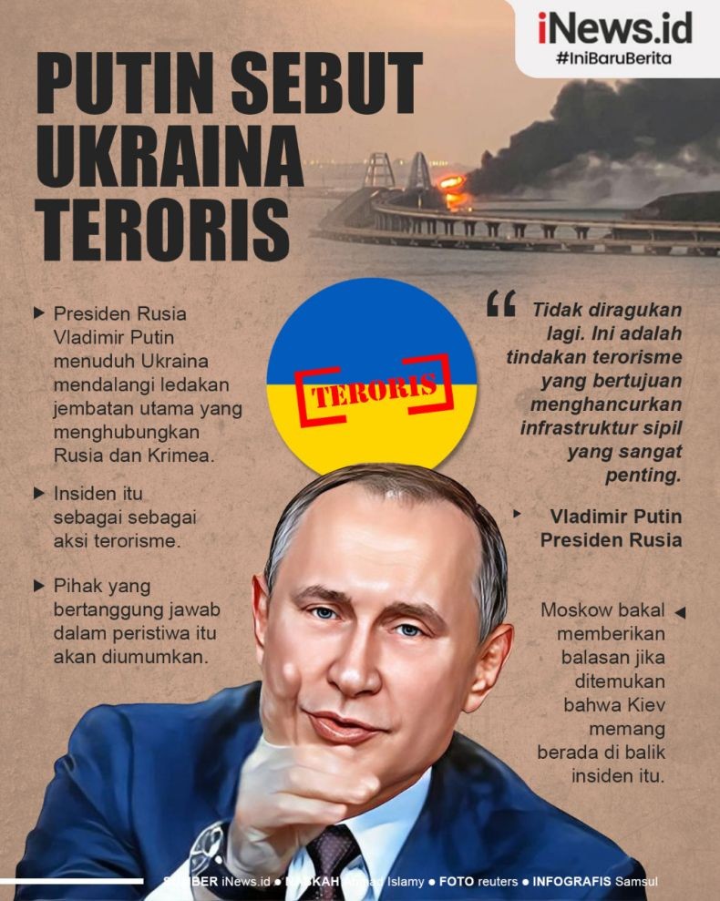 Infografis Vladimir Putin Sebut Ukraina Teroris