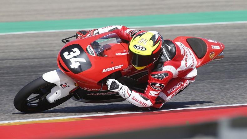 Tampil Garang di FIM JuniorGP Aragon Spanyol, Pembalap Asal Purworejo Finish 11 Besar