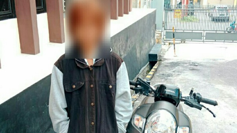 Gadis Cantik Berambut Pirang Nekat Curi Motor di Bitung