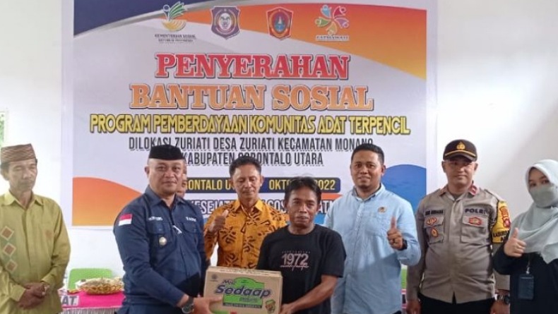 54 KK Komunitas Adat Terpencil di Gorontalo Utara Terima Bantuan Kemensos