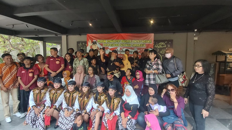 Forum Komunitas Budaya hingga Seniman Surabaya Deklarasi Dukung Prabowo di Pilpres 2024