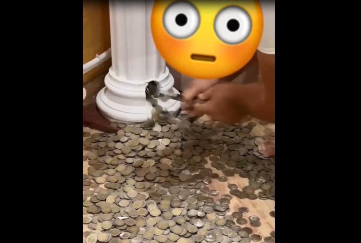 Viral Video Ratusan Uang Koin Ditemukan di Pilar Rumah, Netizen: Uang Logam Mengandung Emas