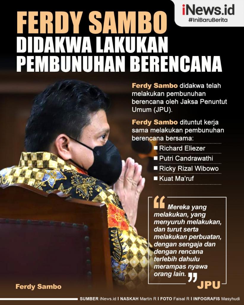 Infografis JPU Dakwa Ferdy Sambo Lakukan Pembunuhan Berencana kepada Brigadir J
