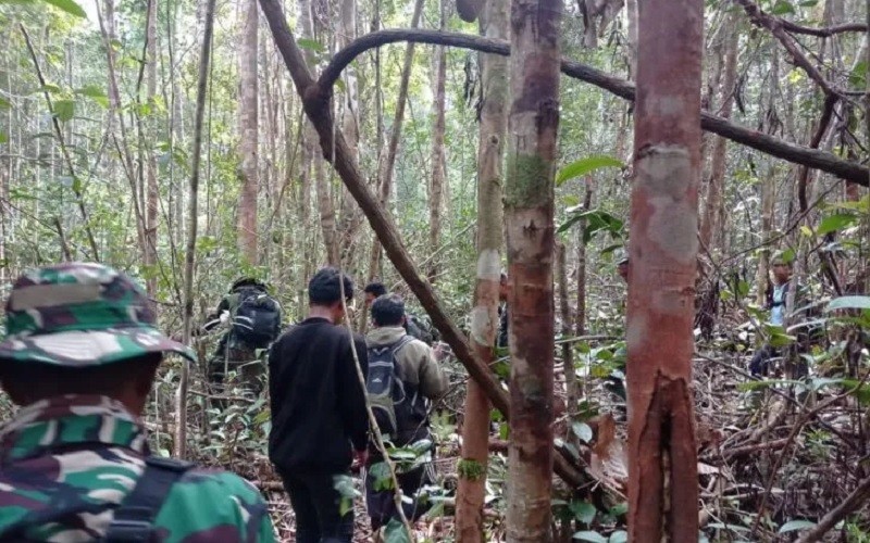 Satgas Pamtas Sisir Hutan Perbatasan RI-Malaysia Cari Kakek yang Tersesat