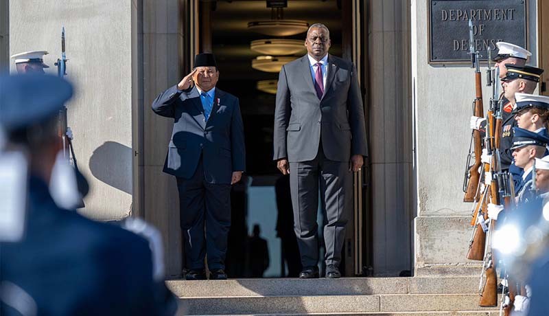 Prabowo Datang ke Pentagon, Temui Menhan AS Lloyd J Austin - Bagian 1