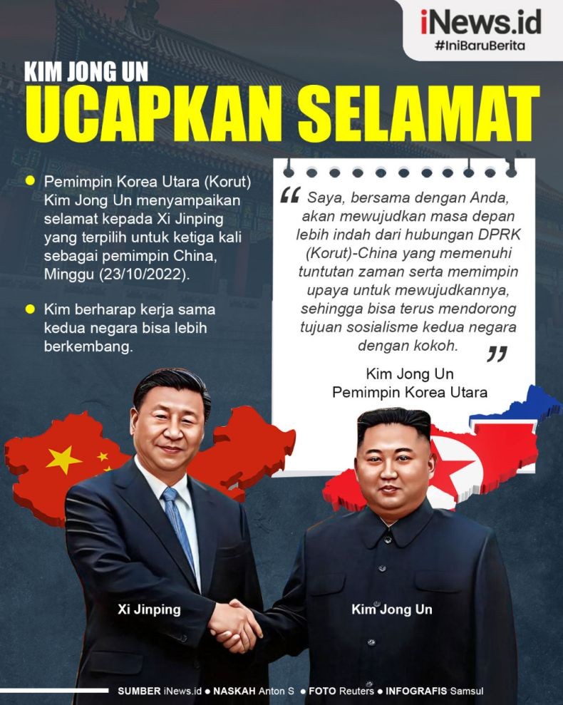  Infografis Kim Jong Un Beri Selamat Xi Jinping