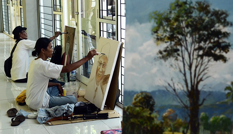 Seniman Melukis 1.000 Wajah Tokoh, Dukung Pemerintah Bangkit dari Pandemi - Bagian 2