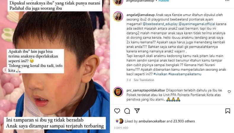 Viral Bocah Ditampar Emak-Emak di Arena Bermain Anak-Anak, Netizen: Blacklist Ibu Ini!