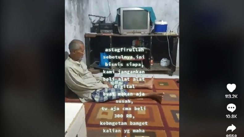 Viral Bapak Tua Tak Bisa Tonton TV Analog: Jangankan Beli Alat Digital, Buat Makan Aja Susah