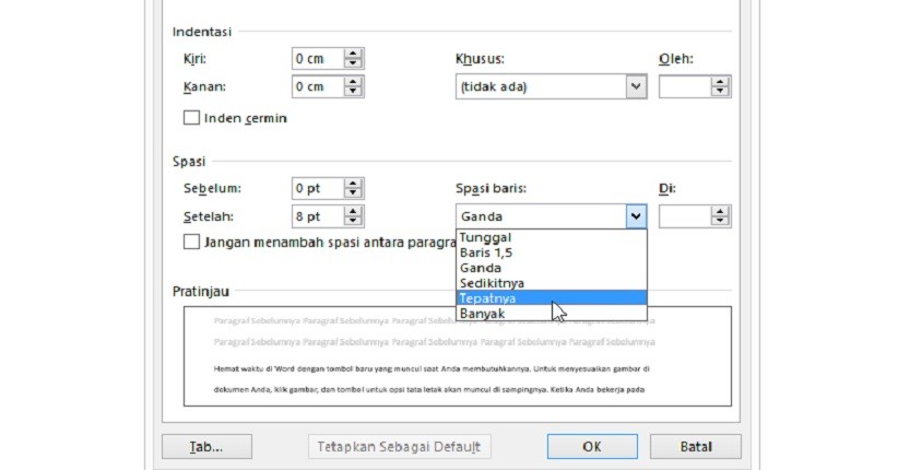 Cara Mengatur Spasi 15 Di Word Supaya Terlihat Rapi 0211