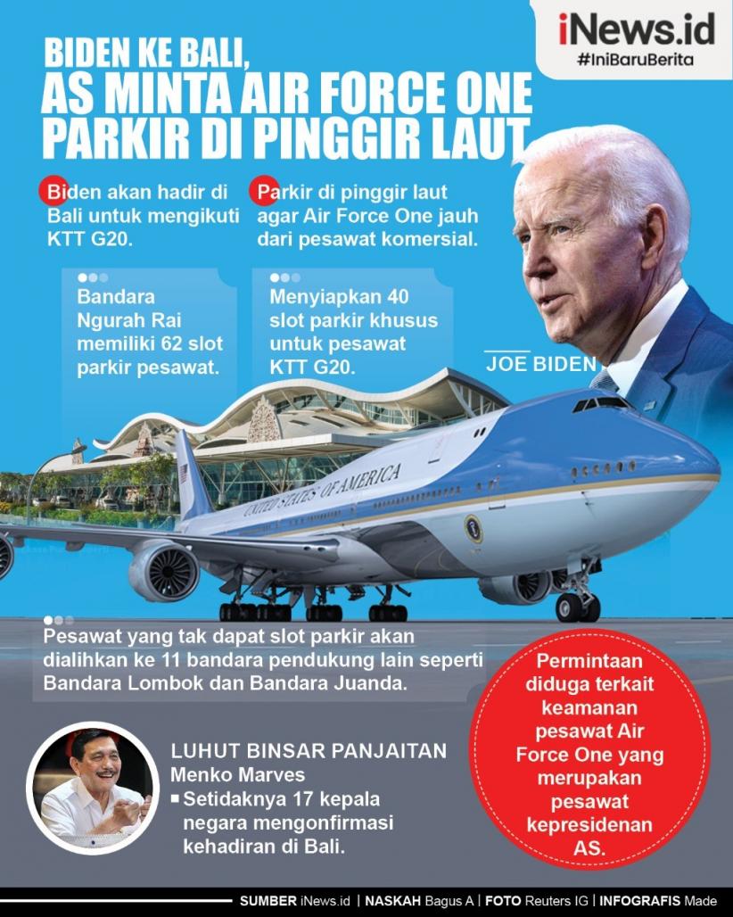 Infografis Biden ke Bali, AS Minta Air Force One Parkir di Pinggir Laut