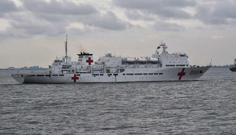 Kapal Rumah Sakit China Merapat ke Teluk Jakarta - Bagian 1