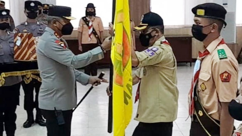 Lepas Kontingen Pramuka Saka Bhayangkara Ikut Pertikaranas di Palembang, Ini Pesan Kapolda Sulut