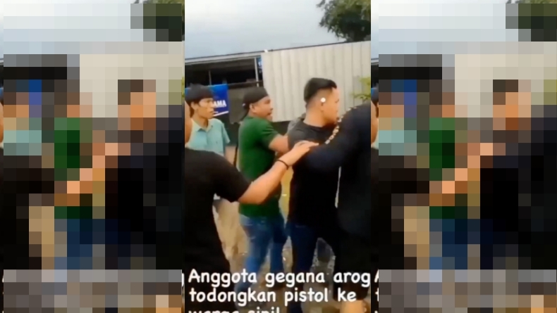 Viral! Diduga Anggota Polisi di Lampung Todongkan Senjata Api ke Warga