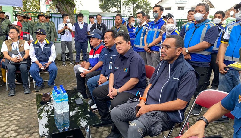 Erick Thohir Tinjau Kesiapan Posko Utama Satgas Bencana BUMN di Perhutani KPH Cianjur - Bagian 1