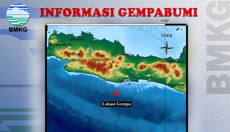 Gempa Bumi Magnitudo 4,6 Guncang Pangandaran, Terasa hingga Sukabumi