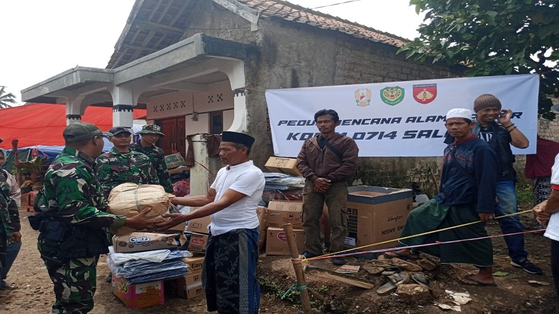 Kodim Salatiga Salurkan Bantuan Sembako untuk Korban Gempa Cianjur