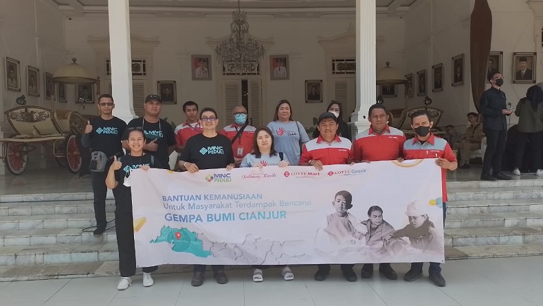 MNC Peduli dan Lotte Mart Salurkan Bantuan untuk Korban Gempa Cianjur
