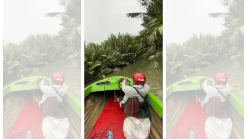 Viral Pria Berhelm Kebut-kebutan Pakai Perahu Motor di Rawa, Warganet: Fast and Nyeburious
