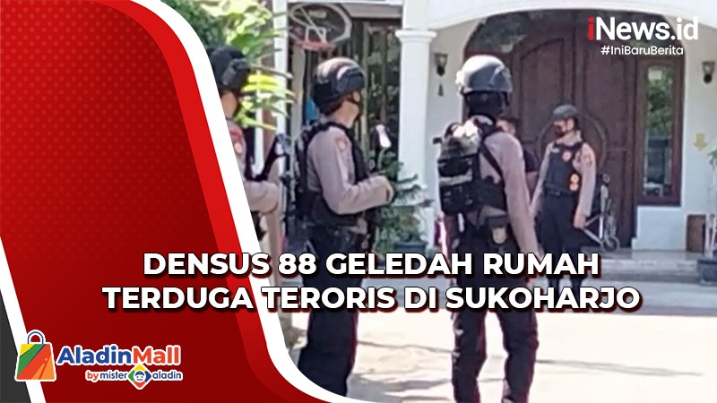 Densus 88 Antiteror Geledah Rumah Terduga Teroris di Sukoharjo