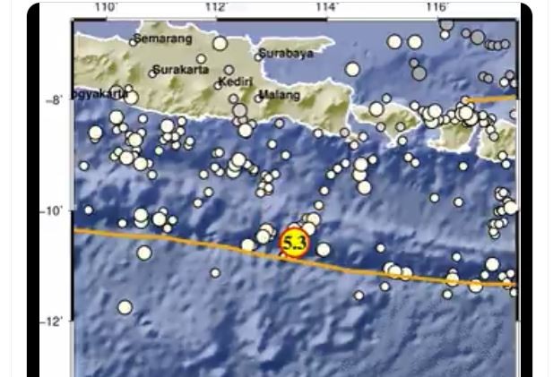 Info Gempa Hari Ini: Baru Saja Jember Diguncang Gempa Susulan M5,3
