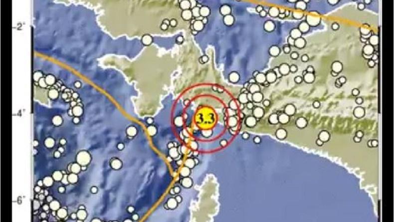 Gempa Terkini Magnitudo 3,3 Guncang Kaimana Papua Barat