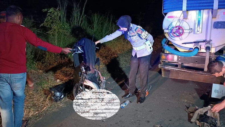 Pengendara Mio Tewas akibat Tabrak Belakang Truk Tanki di Jalan Lingkar Timur Kuningan