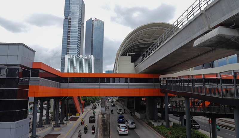 Penampakan Stasiun LRT Rasuna Said Terintegrasi dengan Transjakarta - Bagian 2