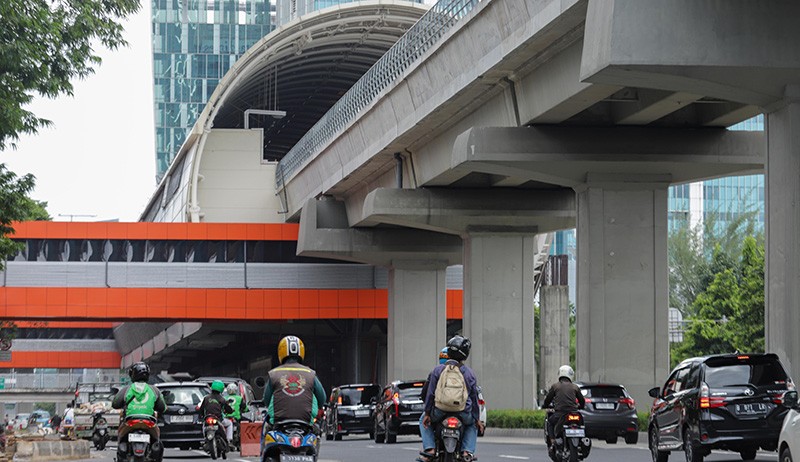 Penampakan Stasiun LRT Rasuna Said Terintegrasi dengan Transjakarta - Bagian 3