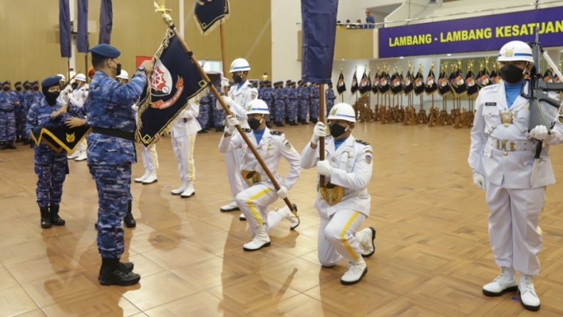 KSAU Marsekal Fadjar Prasetyo Kukuhkan 66 Lambang Satuan Koopsudnas di Seskoau