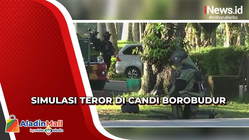 Antisipasi Pengamanan Nataru, Brimob Polda Jateng Gelar Simulasi Teror di Candi Borobudur