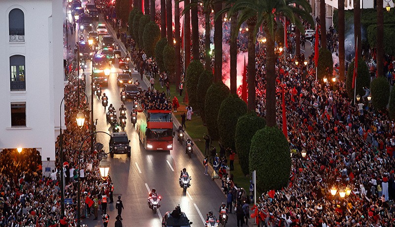 Jalanan Maroko Berubah Merah saat Singa Atlas Tiba di Tanah Air - Bagian 4