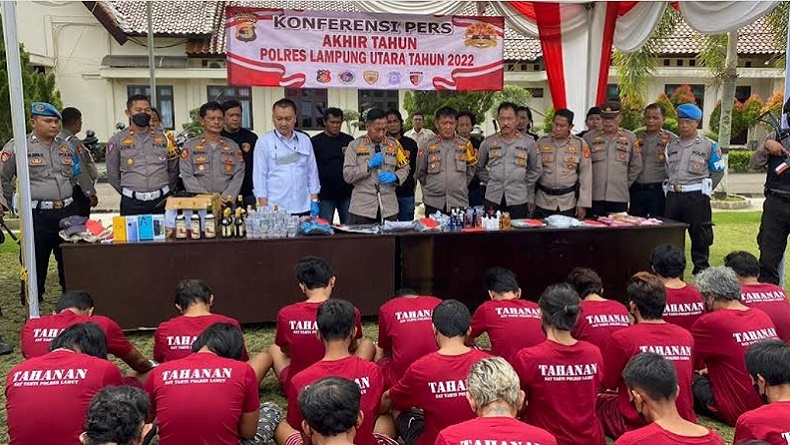 Polres Lampung Utara Ungkap 621 Kasus Kejahatan selama 2022, Didominasi Curas