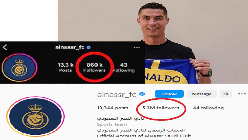 title Ronaldo Gabung, Follower Instagram Al Nassr FC Melejit hingga 5,3 Juta Ronaldo Gabung, Follower Instagram Al Nassr FC Melejit hingga 5,3 Juta