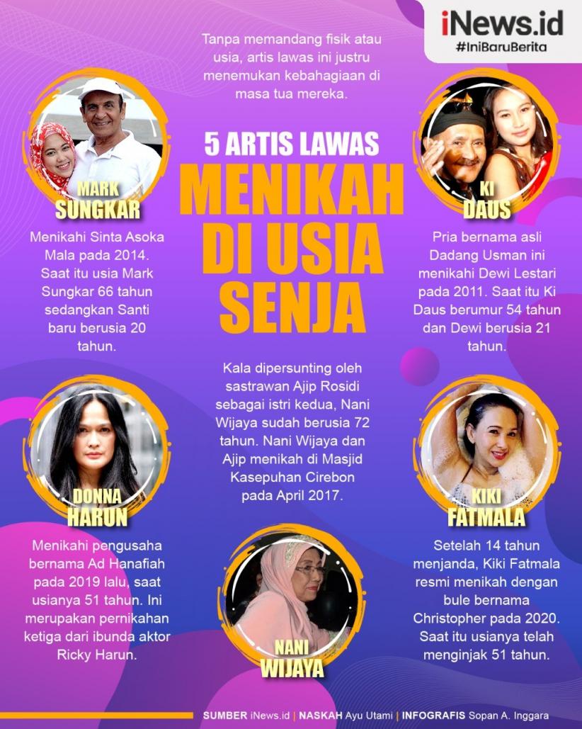 Infografis Artis Lawas Menikah di Usia Senja