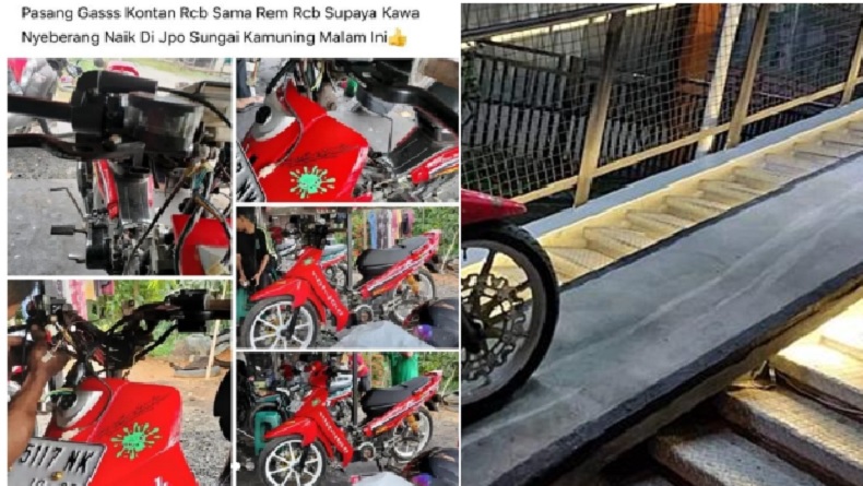 JPO Banjarbaru 2 Baru Diresmikan, Pemotor Ini Pamer Melintas sampai Netizen Emosi 