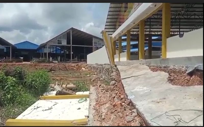 Bangunan Pasar Senilai Rp4,6 Miliar di Muba Ambruk Sebelum Diresmikan