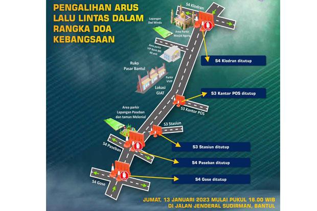 Jalan Jenderal Sudirman Bantul Bakal Ditutup Jumat Sore, Ada Apa?