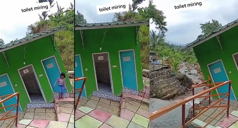 Viral Di Tempat Wisata Ada Toilet Miring Di Pinggir Sungai Pengunjung Langsung Bingung