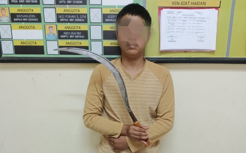 Penganiaya Bercelurit yang Robek Perut Pemuda di Warudoyong Sukabumi Tertangkap