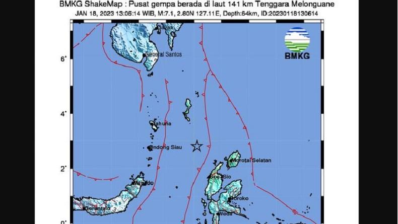 BNPB : Gempa Melonguane M7,1 Rusak 6 Rumah Warga di Pulau Morotai, 24 Jiwa Terdampak