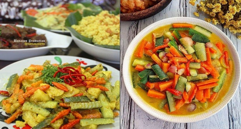 Resep Acar Kuning Yang Enak, Disajikan Dengan Nasi Goreng Dan Sate ...