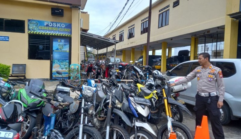 Bubarkan Balap Liar, Polresta Bengkulu Sita 50 Motor dan Mobil