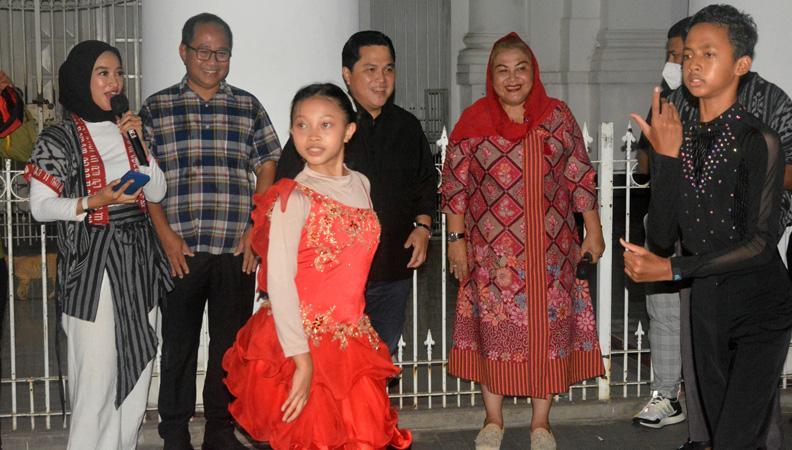 Momen Erick Thohir Terhibur Lihat Aksi Dancer Sport Devina-Aditia di Kota Lama Semarang